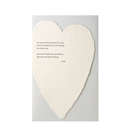 Oblation Papers & Press Rumi Quote Letterpress Deckled Heart Card