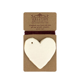 Oblation Papers & Press Cream Petite Handmade Paper Heart Tags