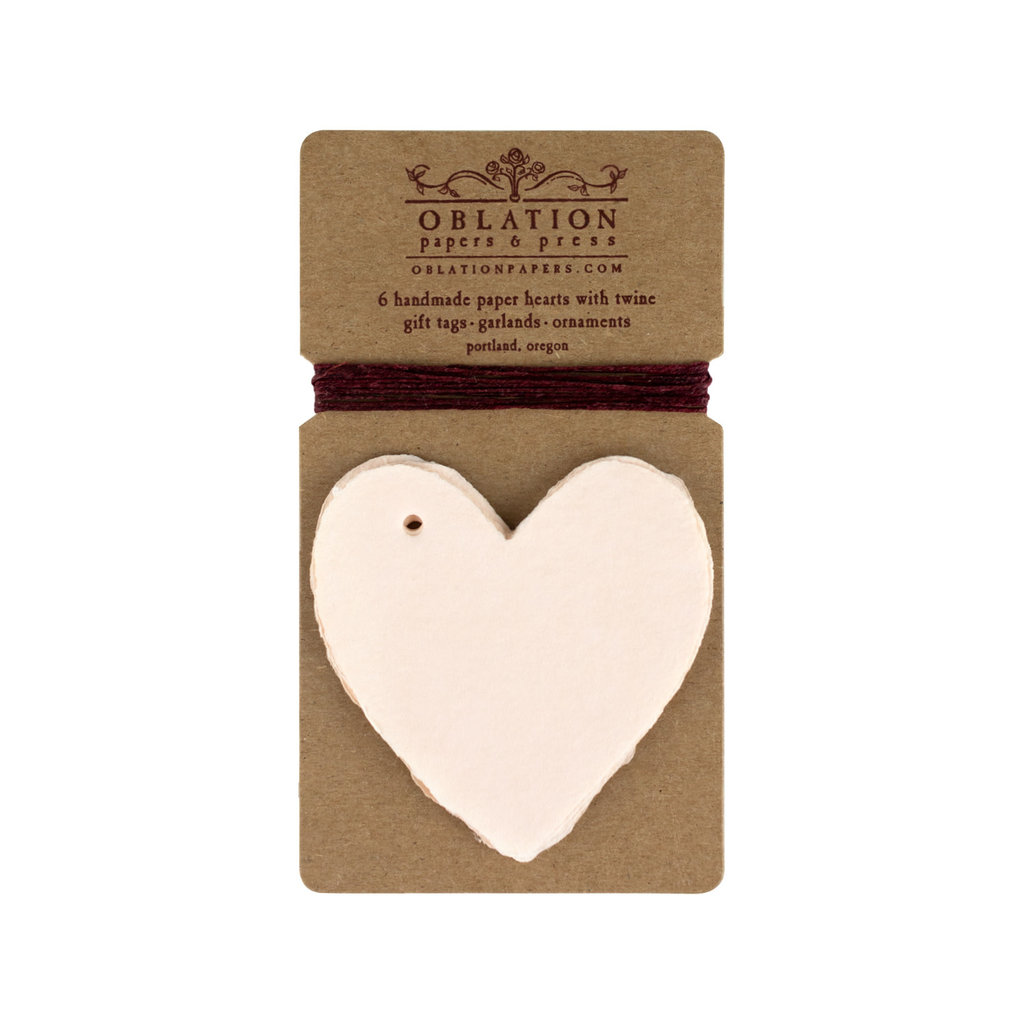 Oblation Papers & Press Blush Petite Handmade Paper Heart Tags