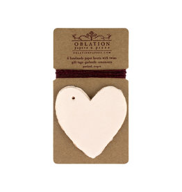 Oblation Papers & Press Blush Petite Handmade Paper Heart Tags