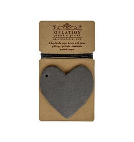 Oblation Papers & Press Charcoal Petite Handmade Paper Heart Tags