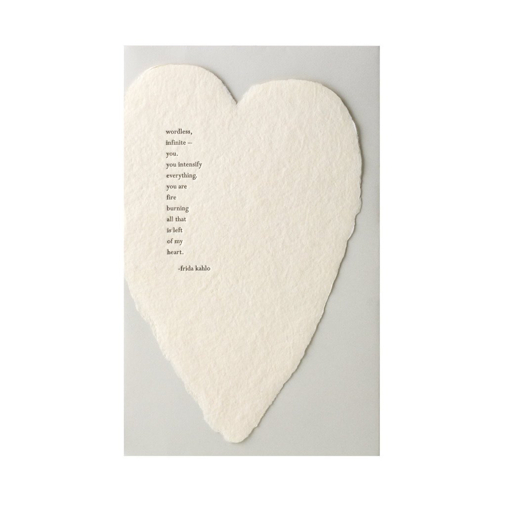 Oblation Papers & Press Frida Kahlo Quote Letterpress Deckled Heart Card