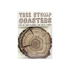 Hat + Wig + Glove Tree Stump Letterpress Coasters