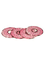 Hat + Wig + Glove Pink Glazed Sprinkle Doughnut Letterpress Coasters