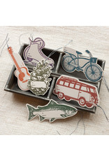 Hat + Wig + Glove Fish Letterpress Gift Tag