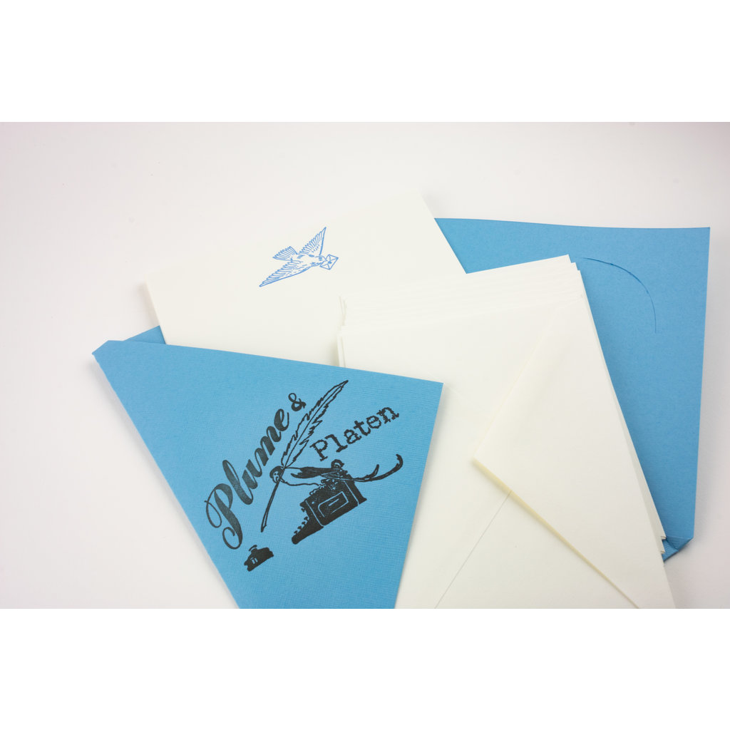 Saturn Press Bluebird Letterpress Stationery Set