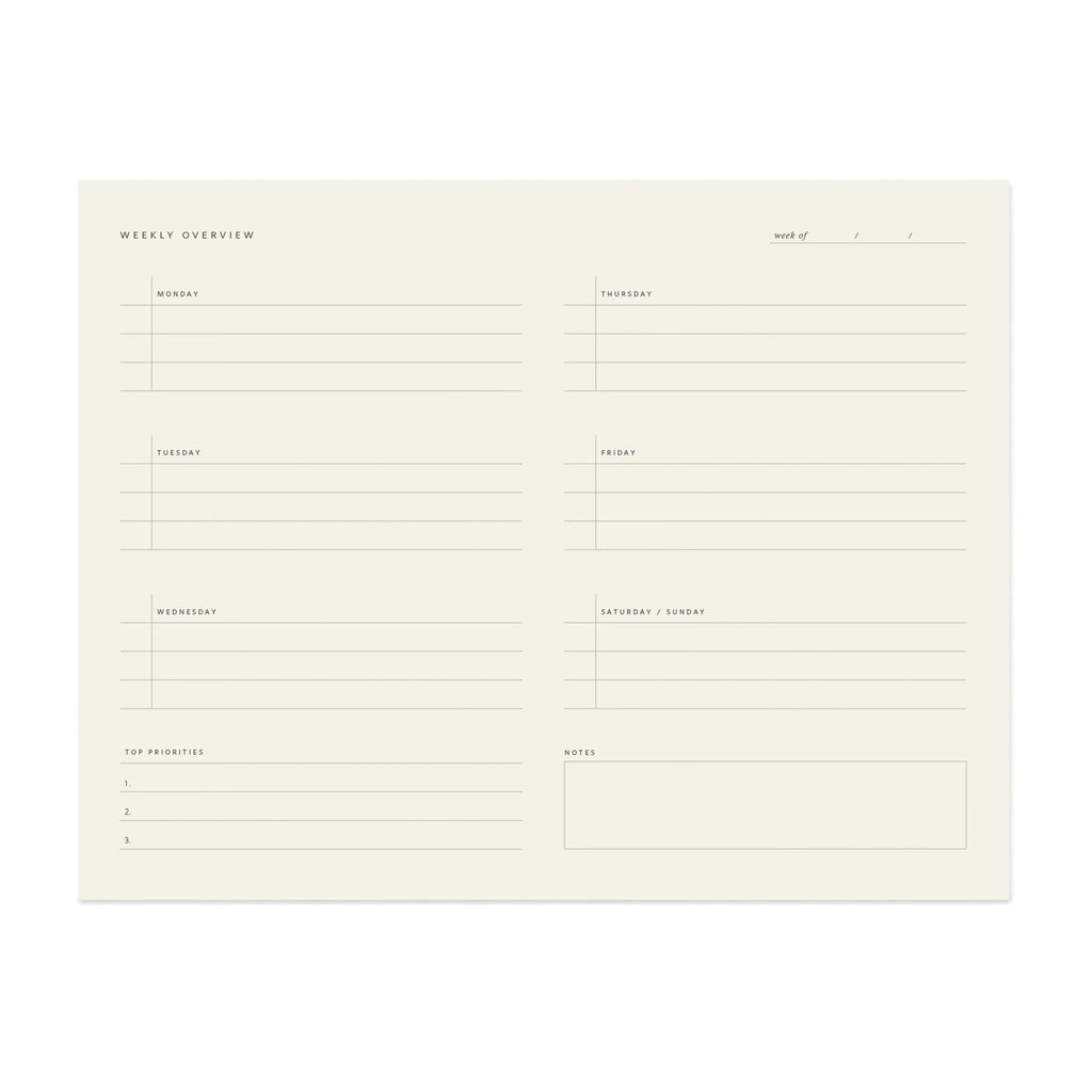 Ramona & Ruth Weekly Overview Notepad