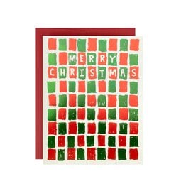 Hat + Wig + Glove Tiles Merry Christmas Letterpress Card
