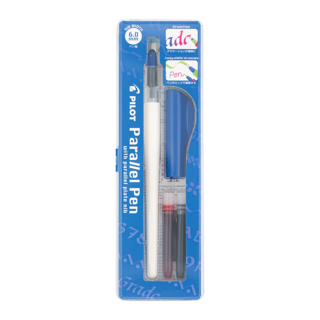 Pilot Parallel Pen Set - 6.0mm Nib Blue