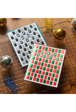 Hat + Wig + Glove Tiles Merry Christmas Letterpress Card