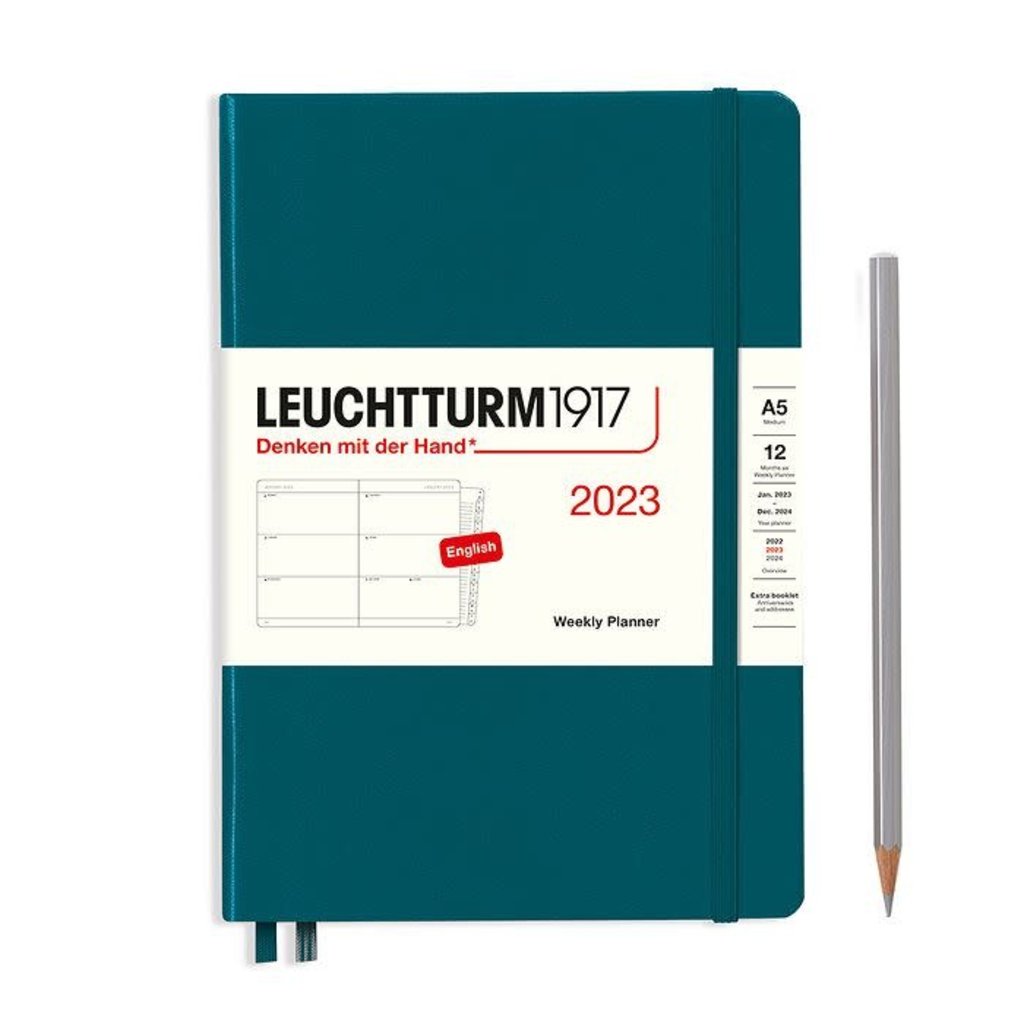 Leuchtturm 2023 A5 Weekly Planner Hardcover - Pacific Green