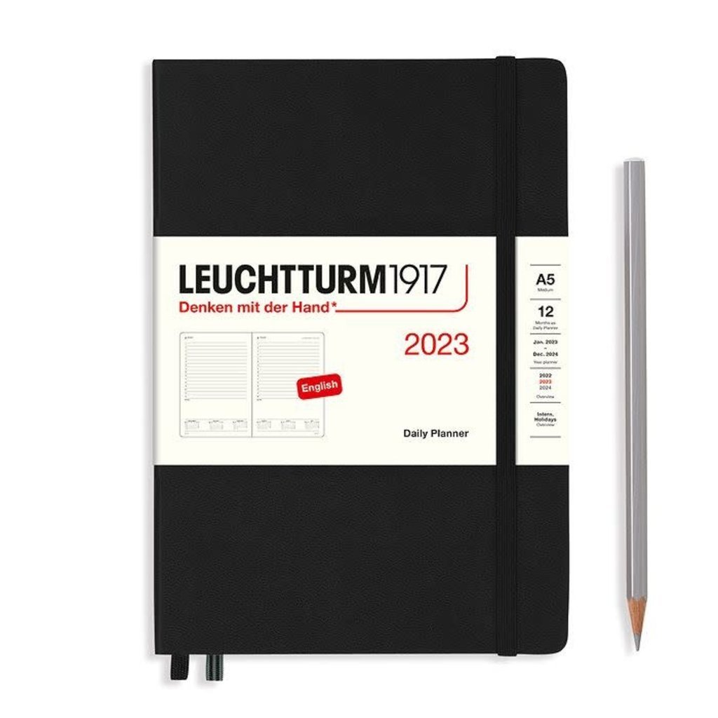 Leuchtturm 2023 Daily Planner Medium A5 Hardcover - Black