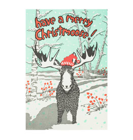Old School Stationers Merry Christmoose Letterpress Card