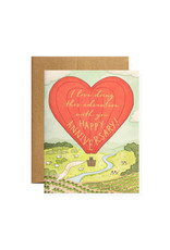 Karen Adams Designs Anniversary Balloon Letterpress Card