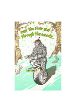 Old School Stationers Over The River Sasquatch Electric Unicycle Letterpress Card