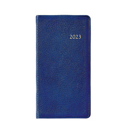 Graphic Image 2023 Personal Leather Pocket Datebook - Royal Blue