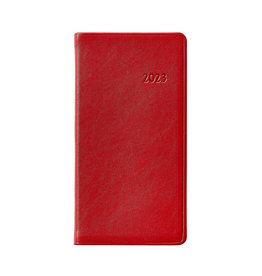 Graphic Image 2023 Personal Leather Pocket Datebook - Red