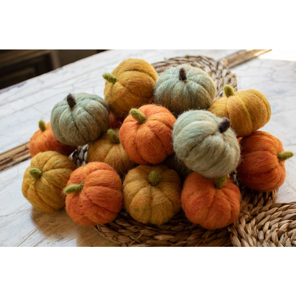 House of Moss Felted Wool Pumpkin Amber Heather