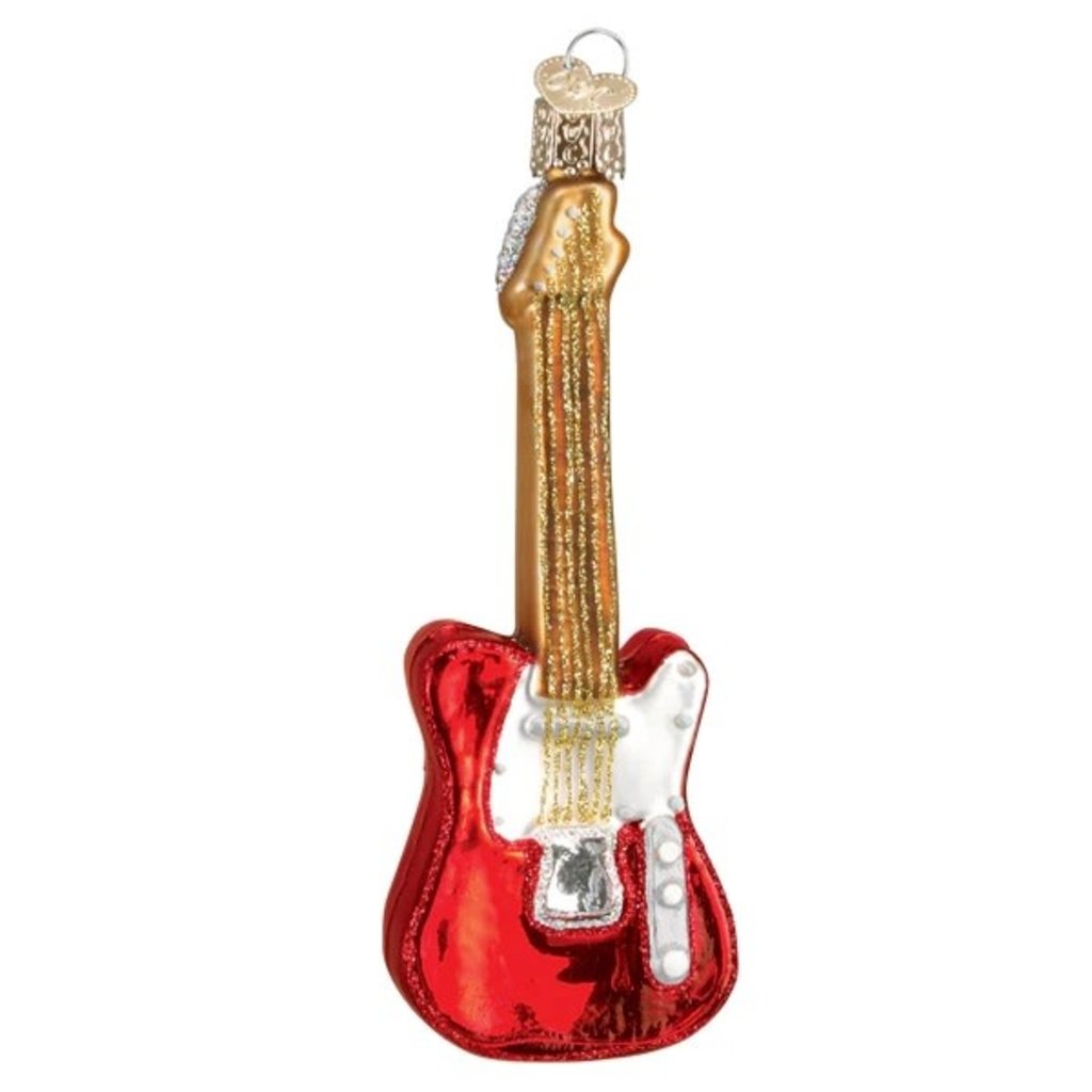 Old World Christmas Red Electric Guitar Ornament