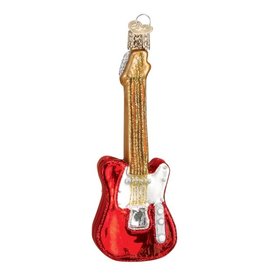 Old World Christmas Red Electric Guitar Ornament