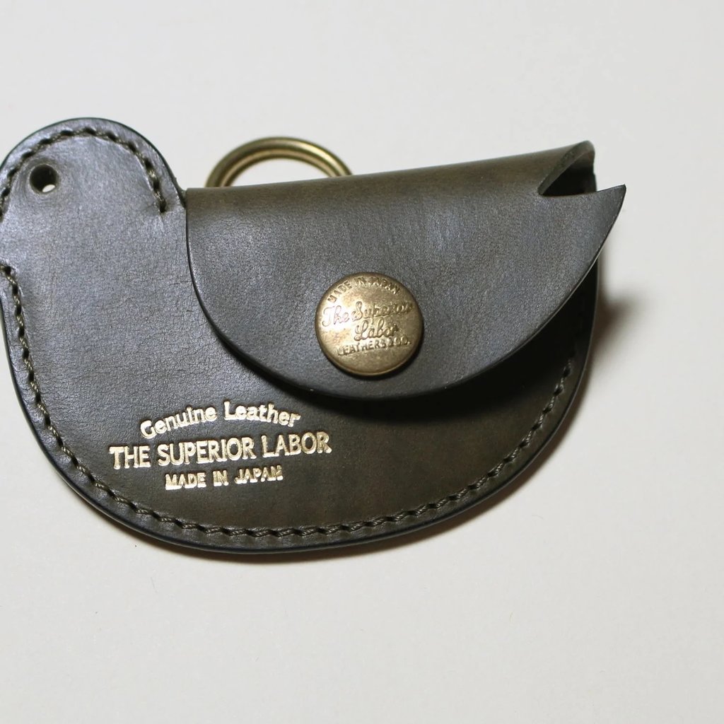 The Superior Labor Bird Coin Purse Olive Green Leather