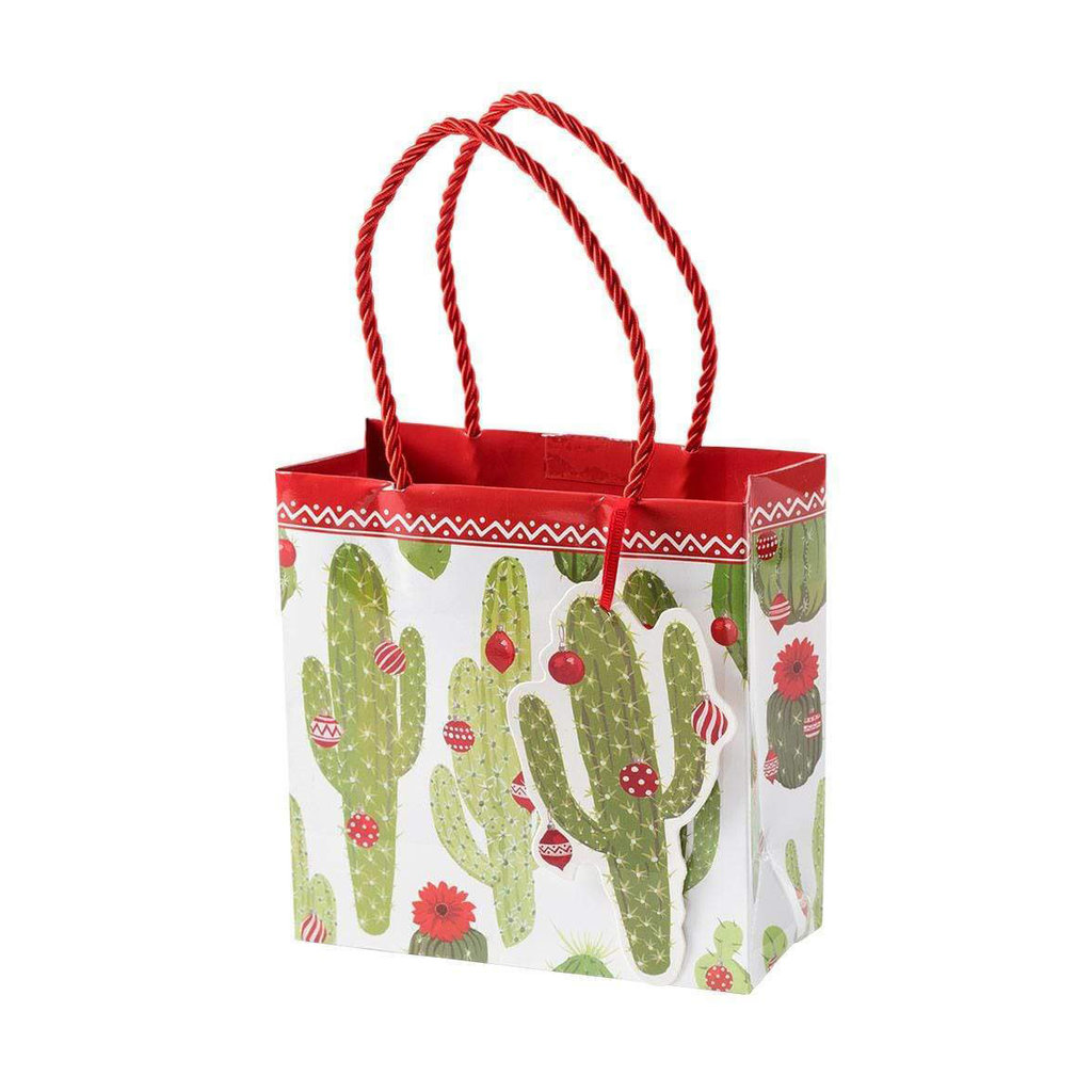 Caspari Merry Cactus Small Gift Bag