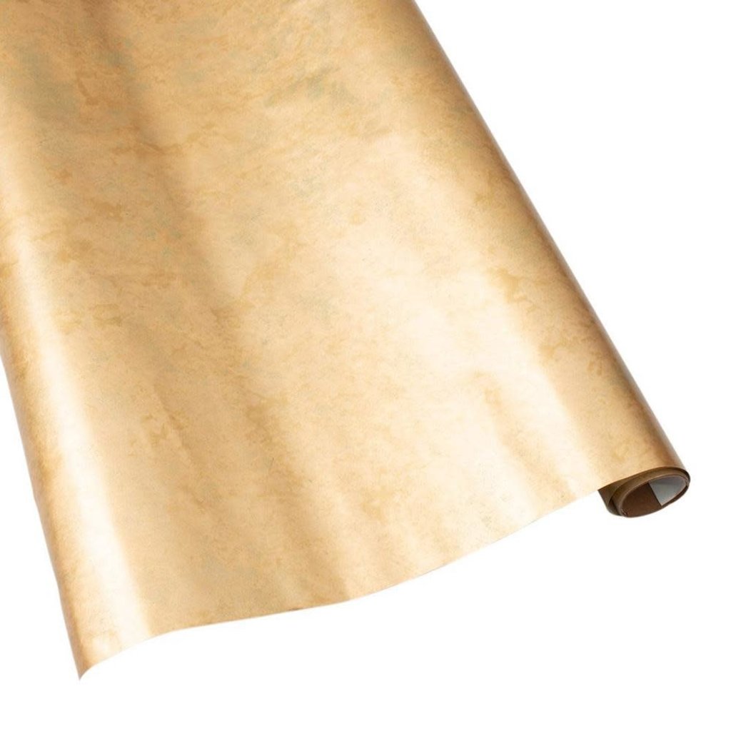 Caspari Antique Gold Foil Continuous Wrap Roll