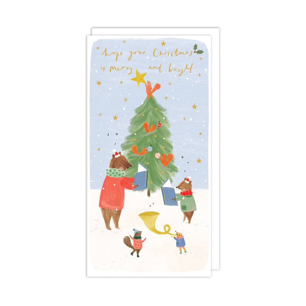 Notes & Queries Merry & Bright Holiday Money Wallet Card