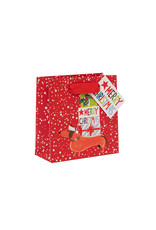 Notes & Queries Holiday Daschund Small Gift Bag