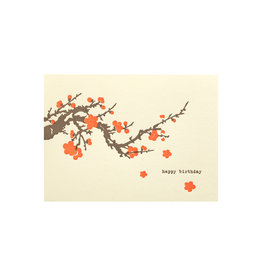 Lark Press Happy Birthday Cherry Blossoms Letterpress Card