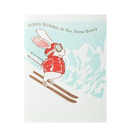 Ilee Papergoods Snow Bunny Birthday Letterpress Card