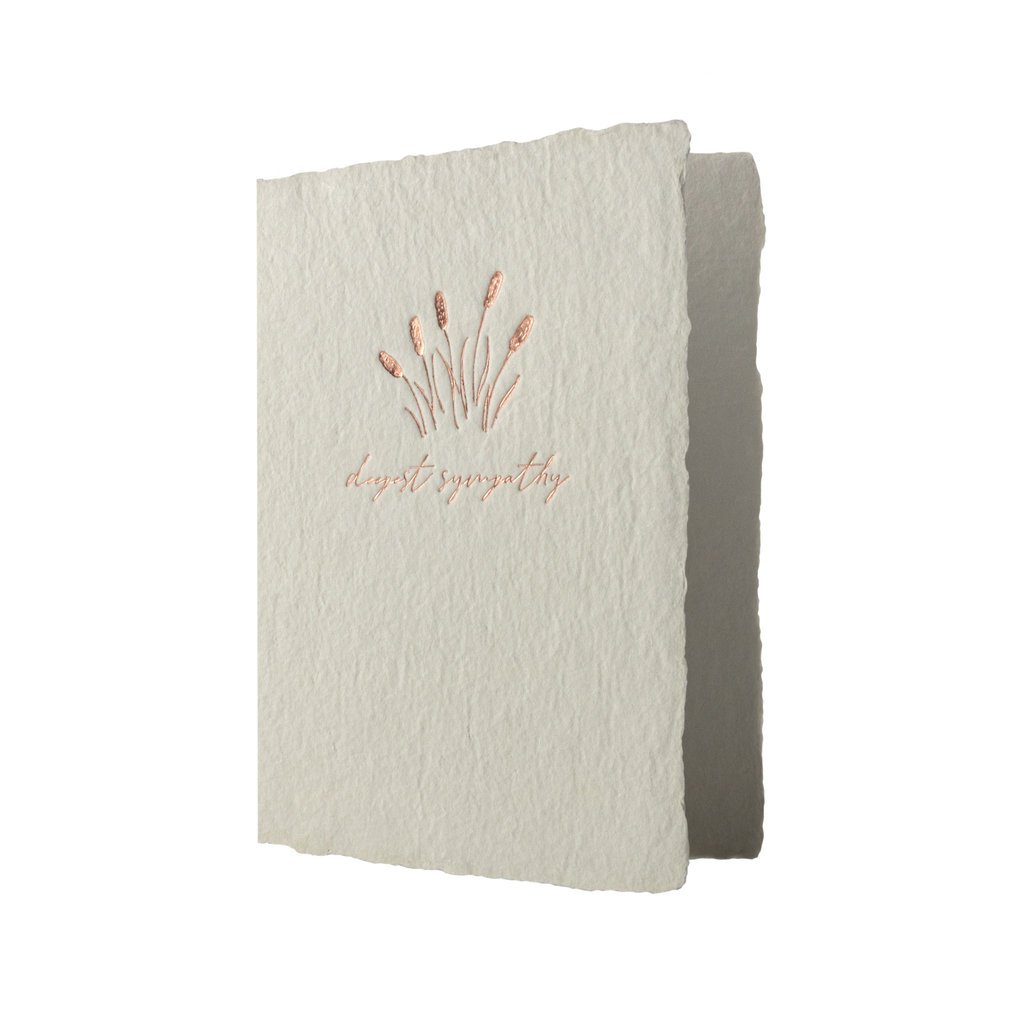 Oblation Papers & Press Cattails Sympathy Prairie Rose Letterpress Card