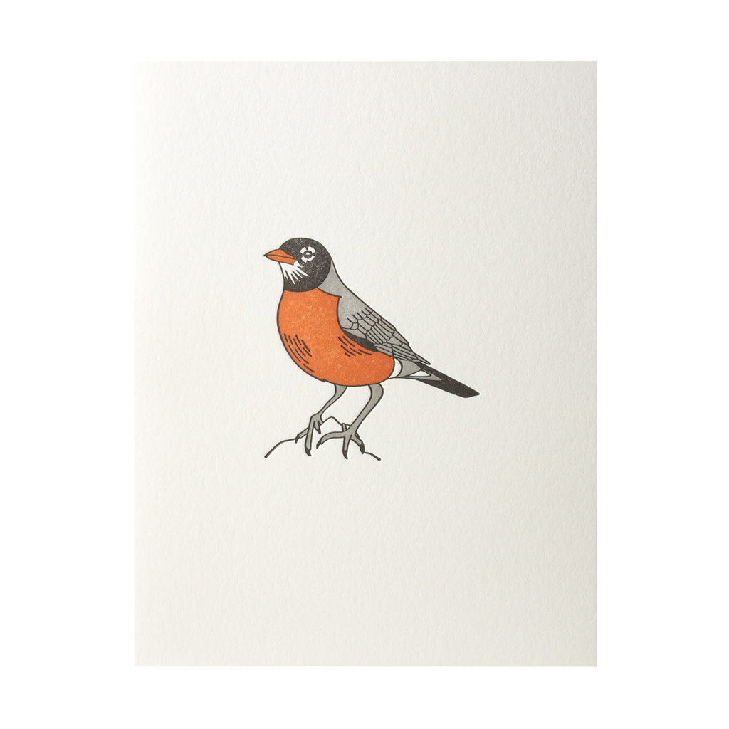 Green Bird Press Robin Letterpress Card