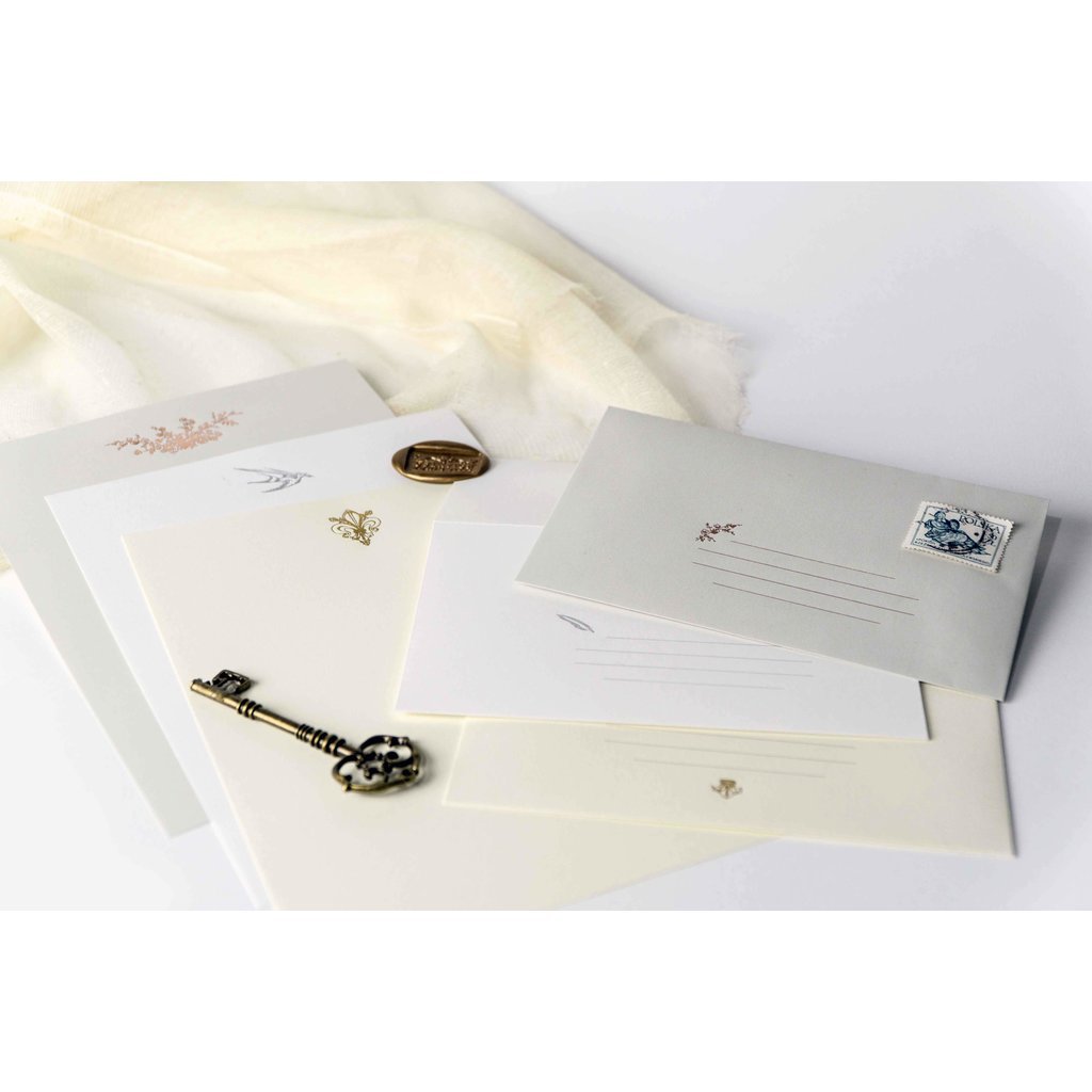 Oblation Papers & Press Bird With Pen Letterpress Letter Set