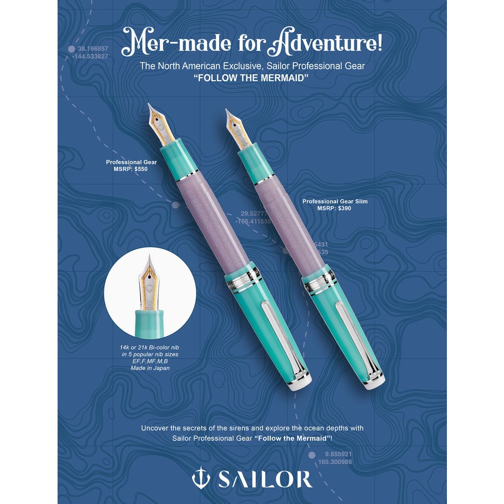 Sailor Sailor Pro Gear Slim Follow the Mermaid Fountain Pen