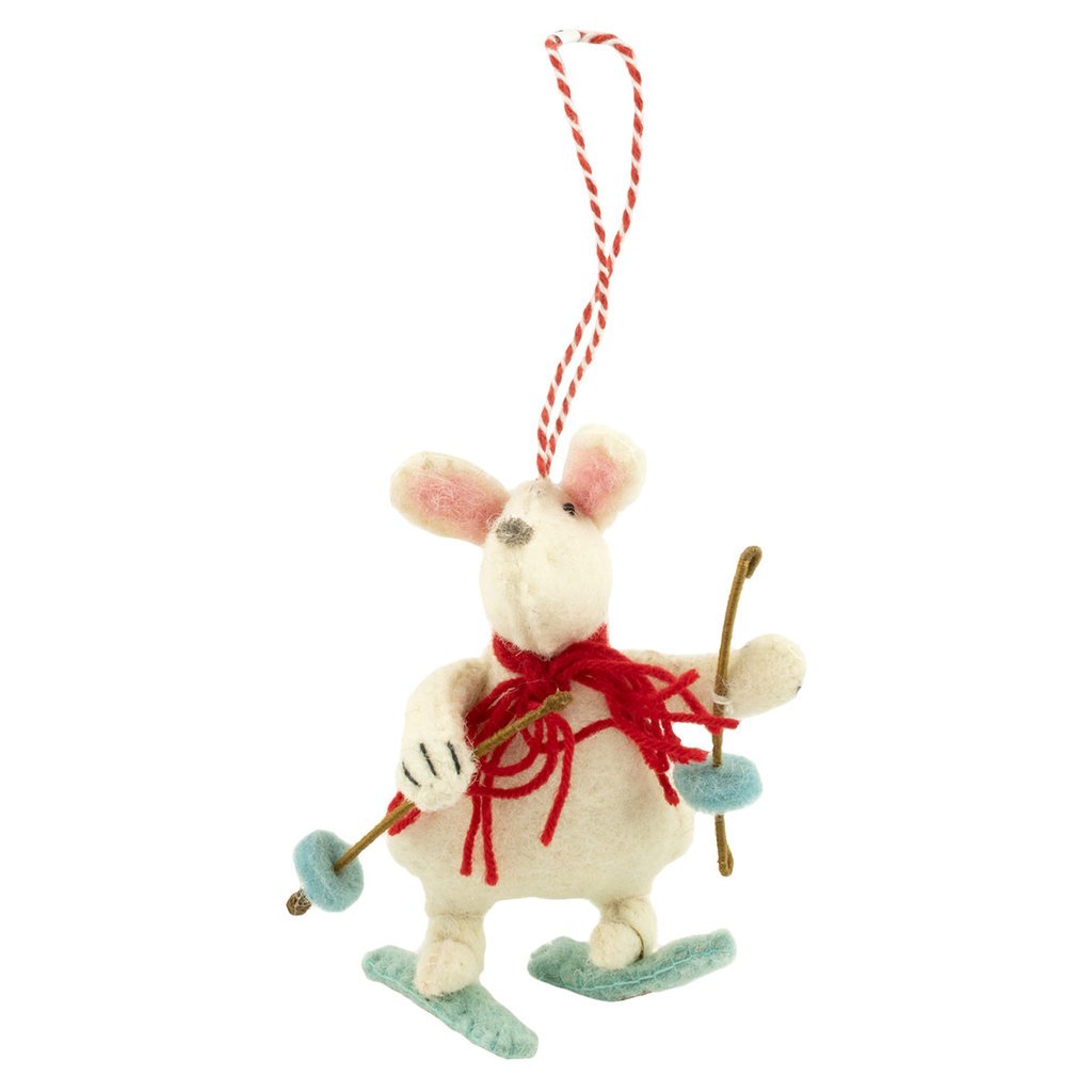 Fiona Walker Rabbit with Skiis Ornament