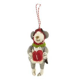 Fiona Walker Mouse with Present Ornament