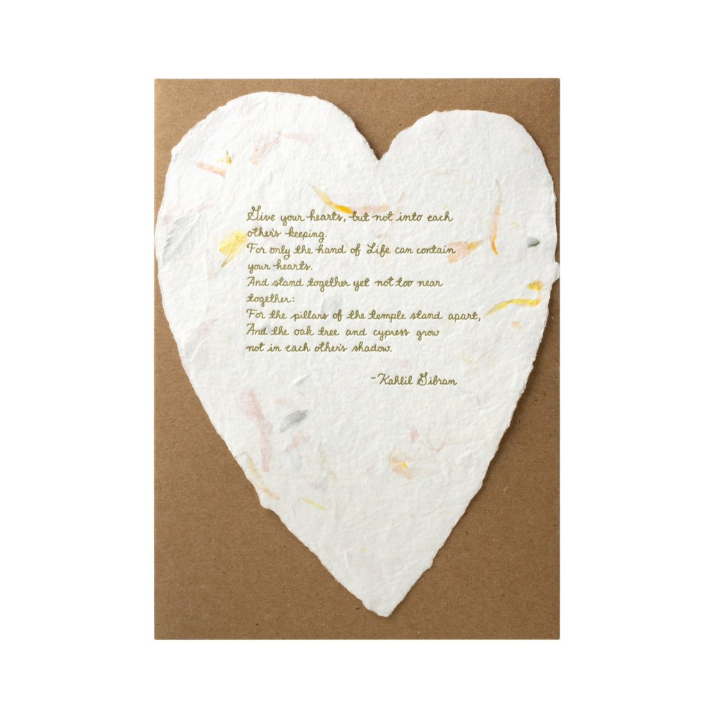 Oblation Papers & Press Kahlil Gibran Floral Poem Letterpress Card
