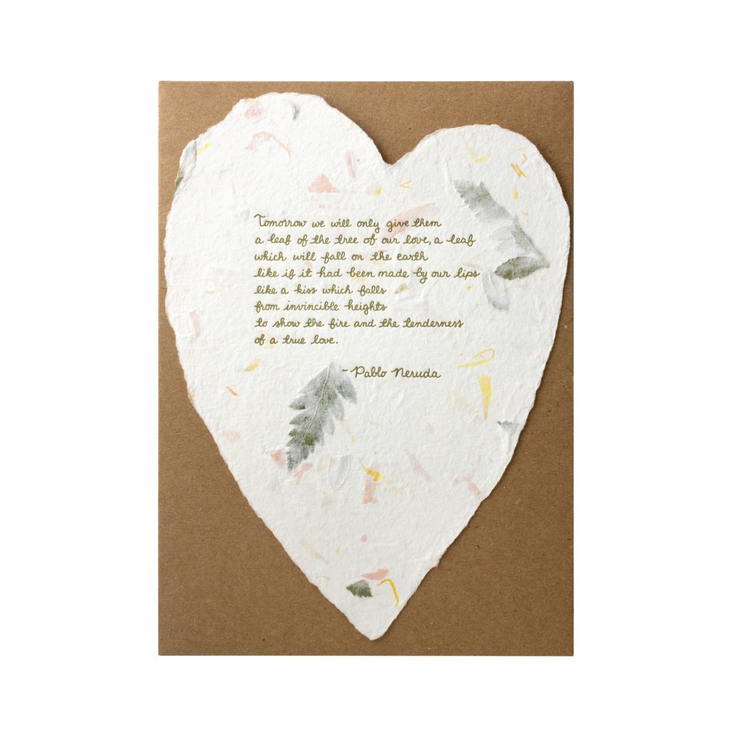 Oblation Papers & Press Pablo Neruda Floral Poem Letterpress Card