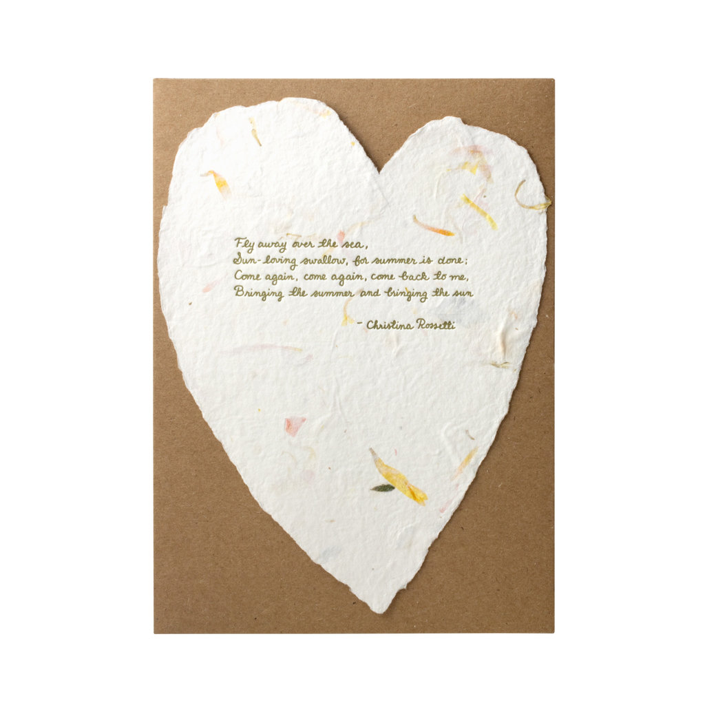 Oblation Papers & Press Christina Rossetti Floral Poem Letterpress Card