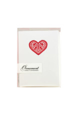 Ornament Letterpress Heart Lace Folded Letterpress Notecards