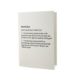 Hat + Wig + Glove Smooth Jazz Definition Letterpress Card