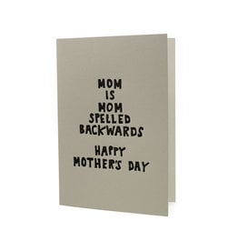 Hat + Wig + Glove Mom is Mom Spelled Backwards Letterpress Card