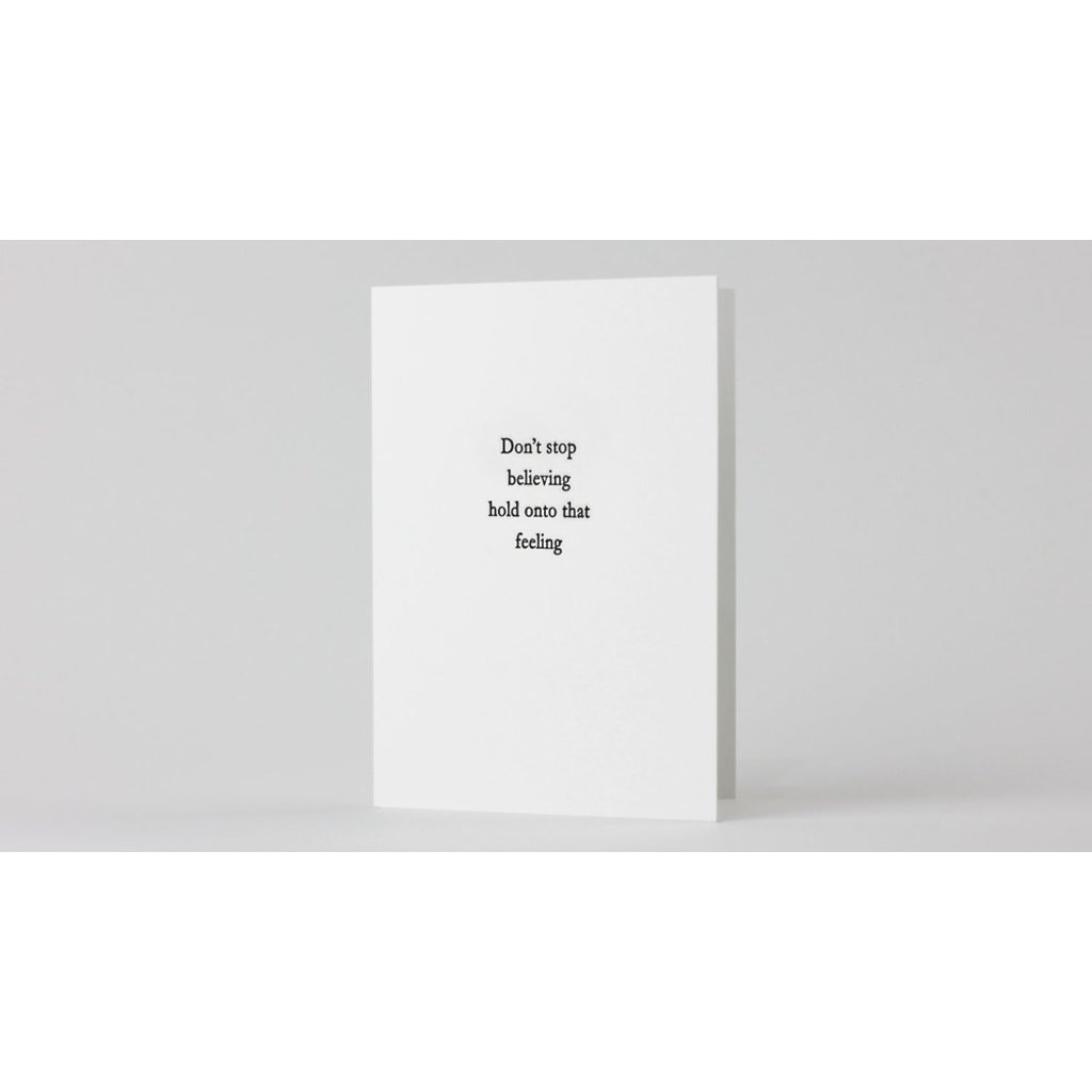 Hat + Wig + Glove Don't Stop Believing Letterpress Card