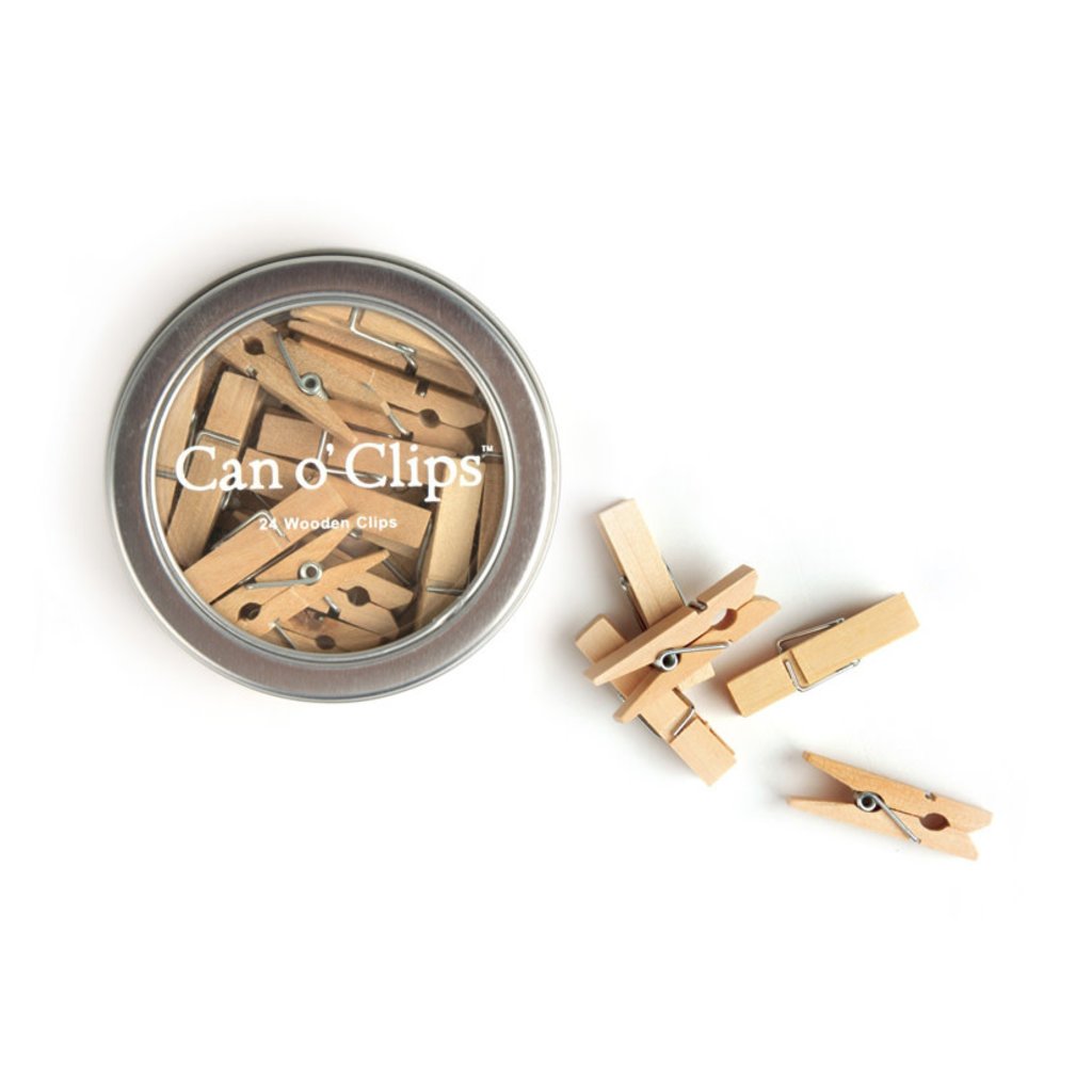 Cavallini Mini Wooden Clips (Can o' Clips)