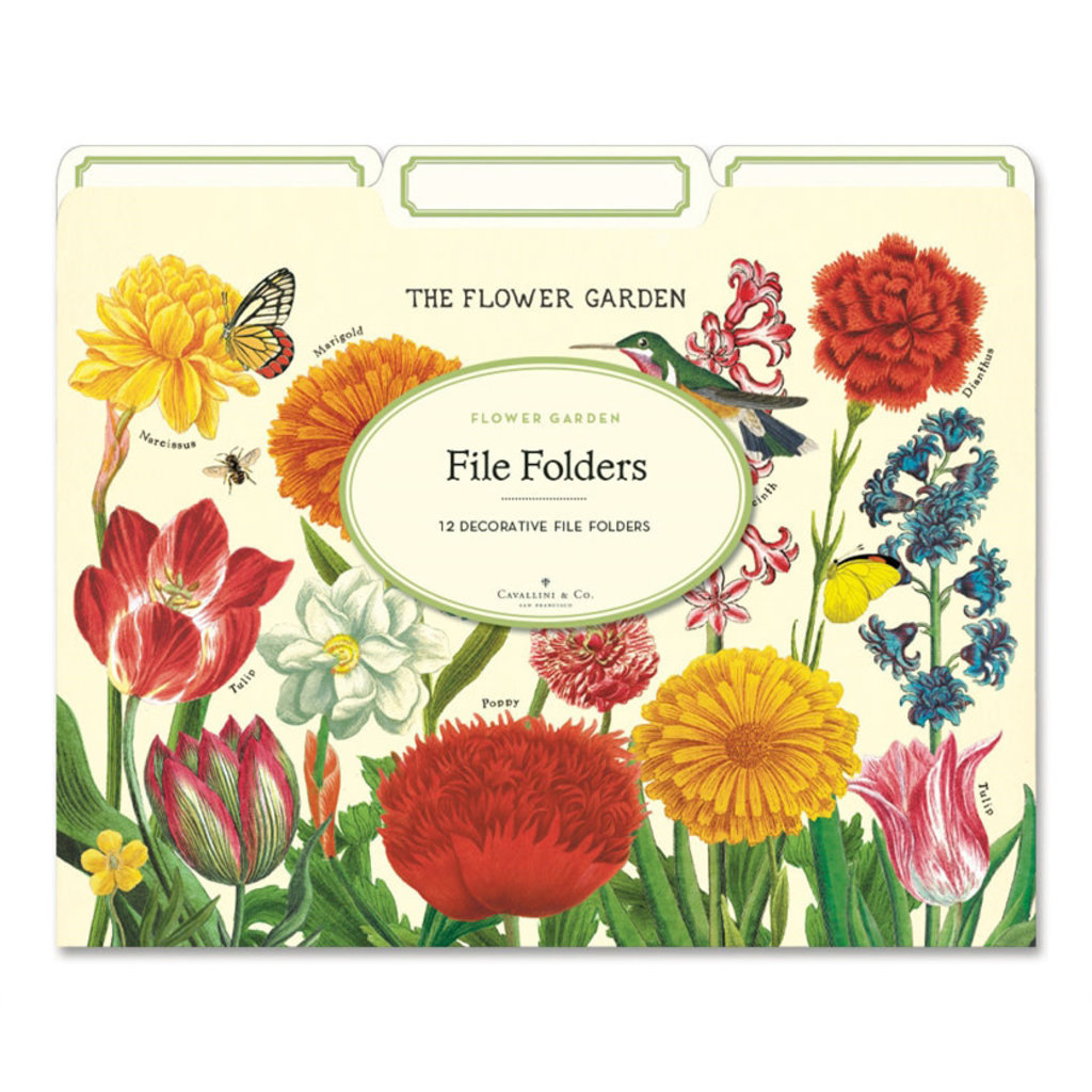 cavallini Flower Garden File Folders