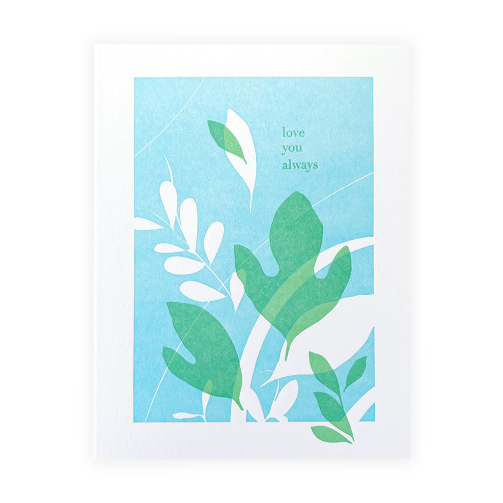 Navy Midnight Press Sassafras Love Always Letterpress Card