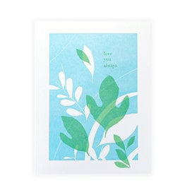 Navy Midnight Press Sassafras Love Always Letterpress Card