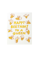 Egg Press Beethday Queen Letterpress Card