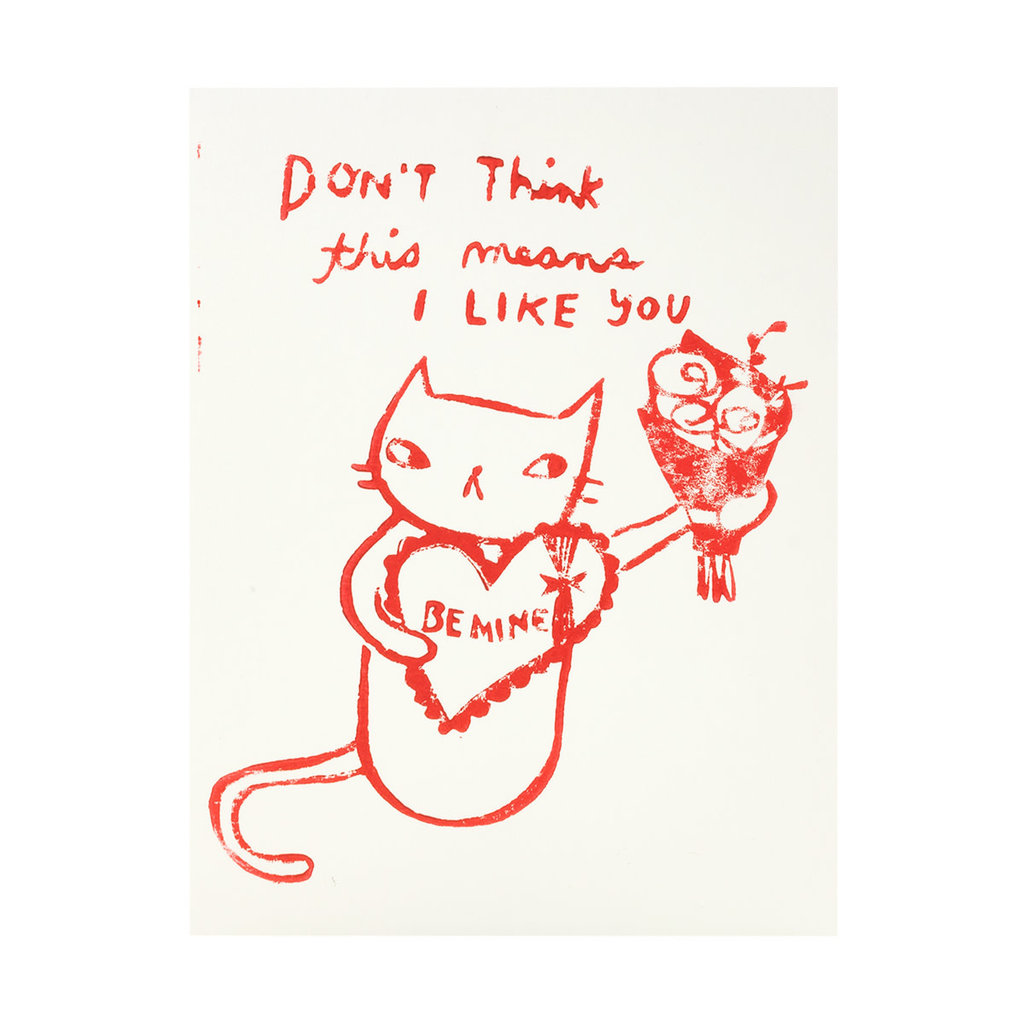 Ghost Academy Reluctant Kitty Valentine Letterpress Card